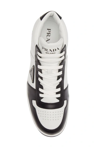 Shop Prada Downtown High Top Sneaker In Bianco/ Nero 1