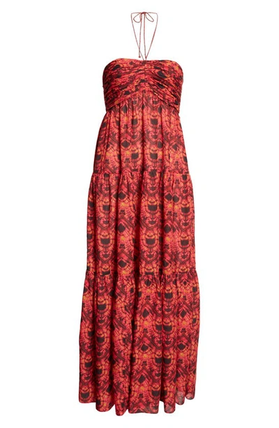 Shop Ulla Johnson Siya Halter Cover-up Dress In Wild Rose