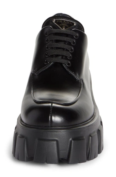 Shop Prada Monolith Lug Sole Derby In Black