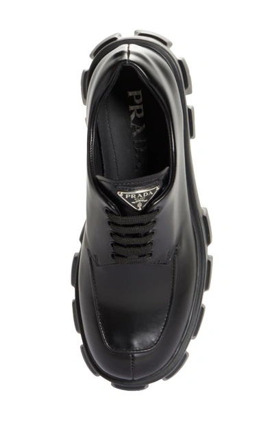 Shop Prada Monolith Lug Sole Derby In Black