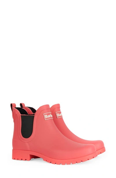 Shop Barbour Wilton Chelsea Rain Boot In Pink Punch
