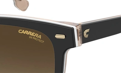 Shop Carrera Eyewear 54mm Gradient Rectangular Sunglasses In Black-beige/ Brown Gradient