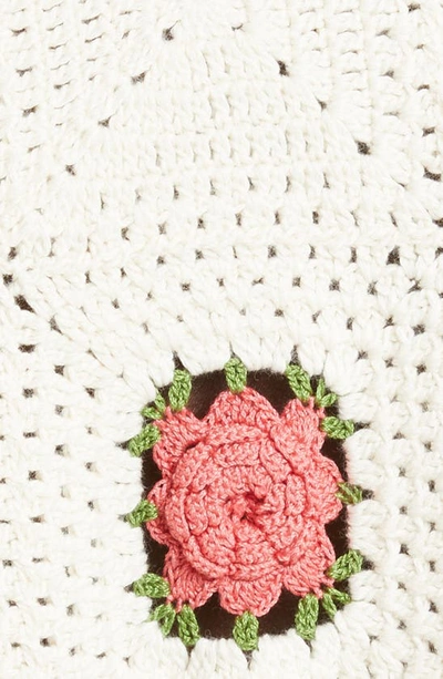 Shop Bode Rosette Crochet Cotton Button-up Shirt In Pink White