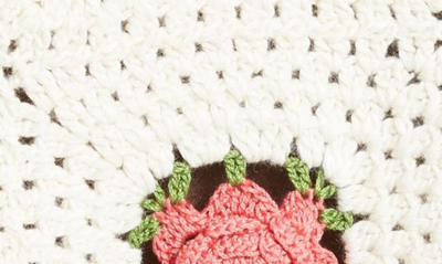 Shop Bode Rosette Crochet Cotton Button-up Shirt In Pink White