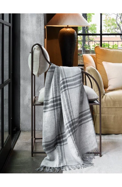 Shop Matouk Diego Throw Blanket In Charcoal