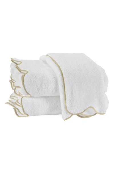 Shop Matouk Cairo Scallop Trim Cotton Hand Towel In Sand