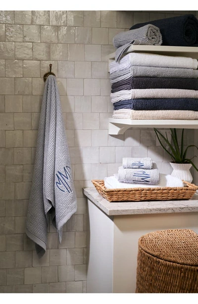 Shop Matouk Aman Rib Cotton Bath Towel In Baltic