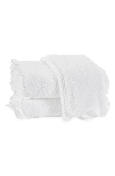 Shop Matouk Cairo Scalloped Edge Cotton Wash Cloth In White