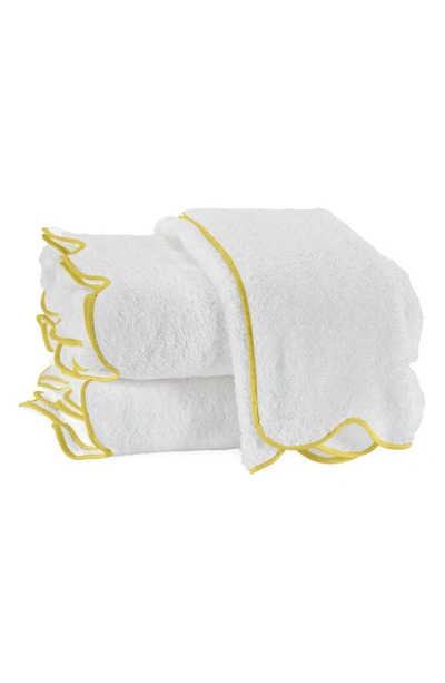 Shop Matouk Cairo Scalloped Edge Cotton Bath Towel In Lemon