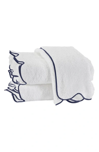 Shop Matouk Cairo Scalloped Edge Cotton Bath Towel In Navy