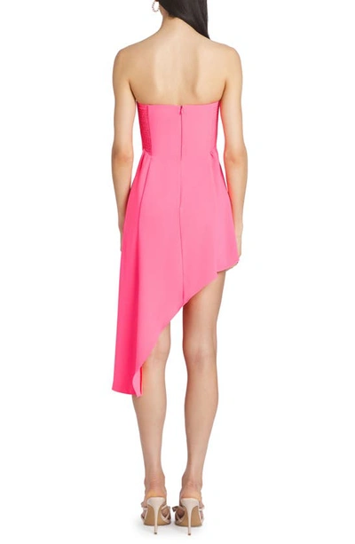 Shop Amanda Uprichard Muse Strapless Asymmetric Dress In Hibiscus