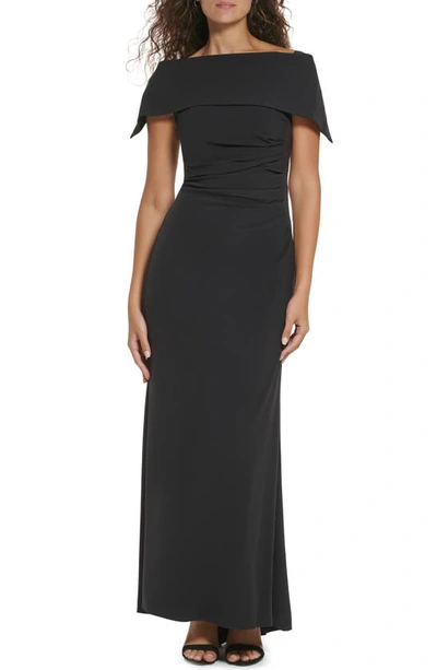 Shop Vince Camuto Ruched Off The Shoulder Gown In Black