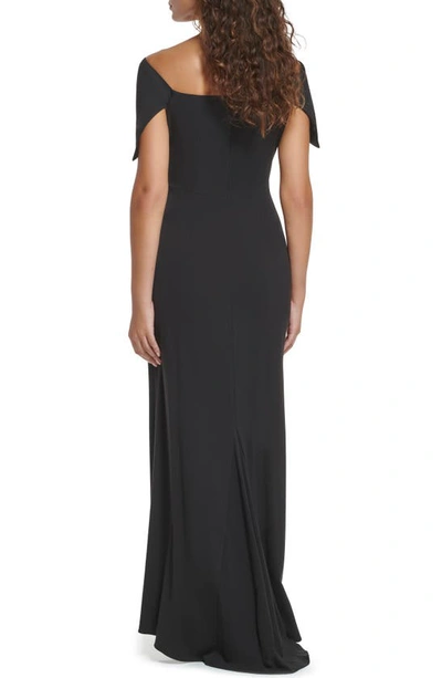 Shop Vince Camuto Ruched Off The Shoulder Gown In Black