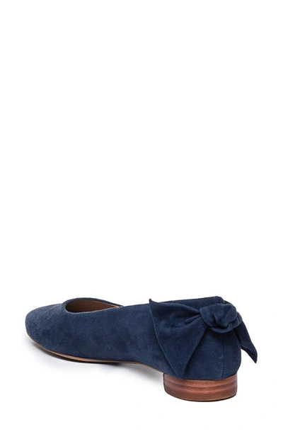 Shop Bernardo Footwear Bernardo Eloise Bow Flat In Navy