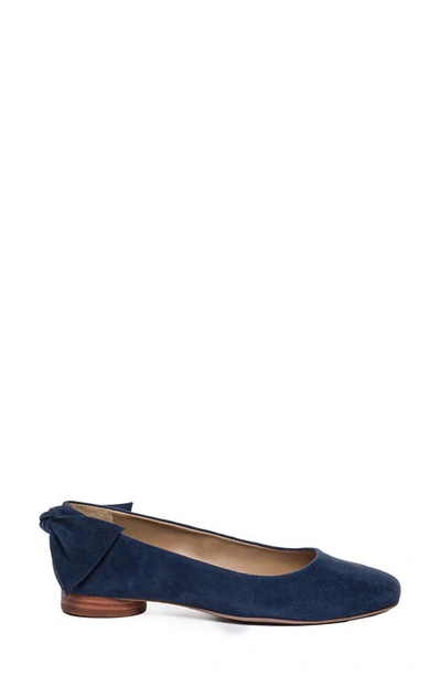 Shop Bernardo Footwear Bernardo Eloise Bow Flat In Navy