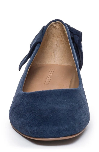 Shop Bernardo Footwear Bernardo Eloise Bow Flat In Navy