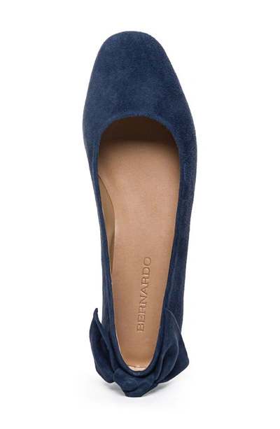 Shop Bernardo Footwear Bernardo Eloise Bow Flat In Navy