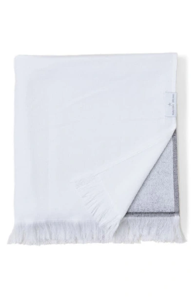 Shop Barefoot Dreams Bold Stripe Oversize Organic Cotton Towel In Carbon-white
