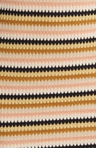 Rip Curl Sundial Stripe Off The Shoulder Knit Dress In Bronze