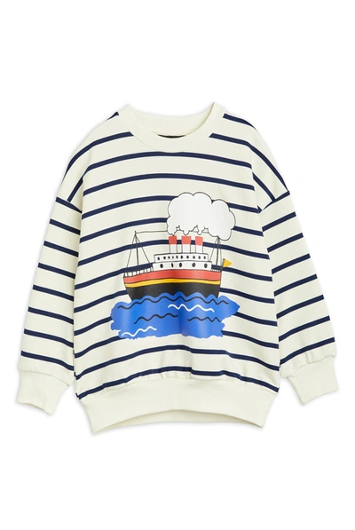Shop Mini Rodini Ferry Stripe Sweatshirt In Blue