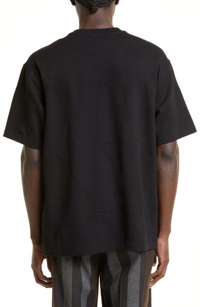 Shop Burberry Ekd Jacquard T-shirt In Black