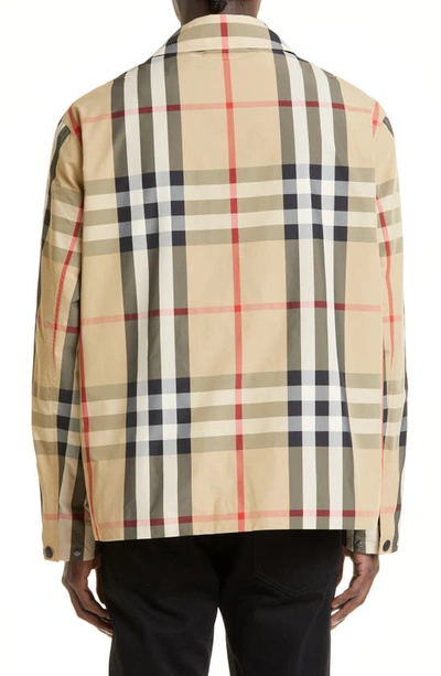 Shop Burberry Sussex Check Nylon Jacket In Archive Beige Ip Chk