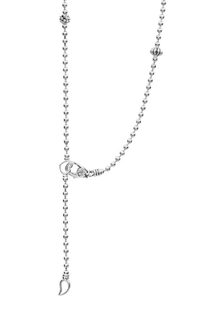 Lagos Sterling Silver Caviar Icon Necklace, 16 In Silver