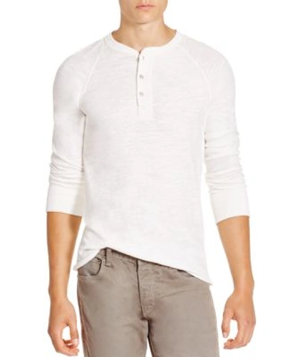 Rag & Bone Classic Slubbed Cotton-jersey Henley T-shirt In White