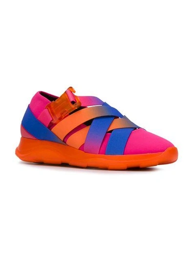 Shop Christopher Kane Cross Strap Sneakers In Pink