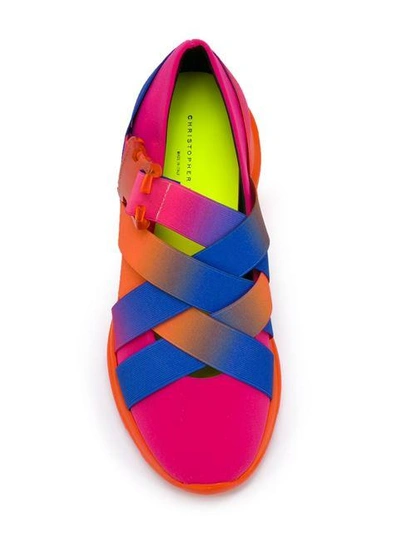 Shop Christopher Kane Cross Strap Sneakers In Pink