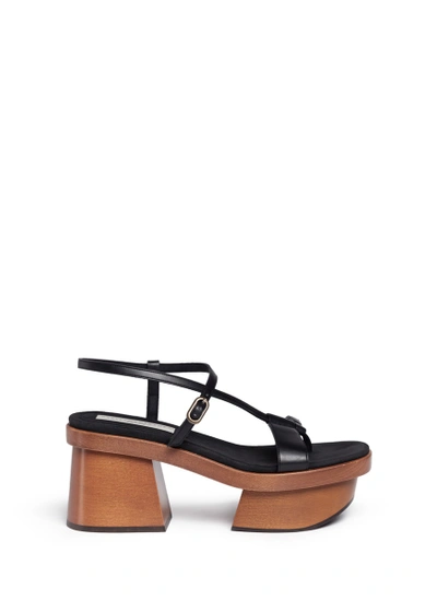 Shop Stella Mccartney Chunky Wooden Heel Platform Sandals