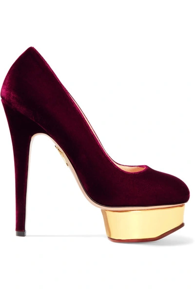 Shop Charlotte Olympia The Dolly Velvet Pumps
