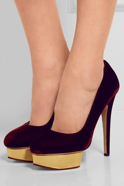 Shop Charlotte Olympia The Dolly Velvet Pumps