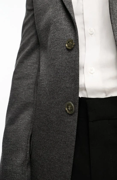 Shop Asos Design Super Skinny Jersey Sport Coat In Charcoal