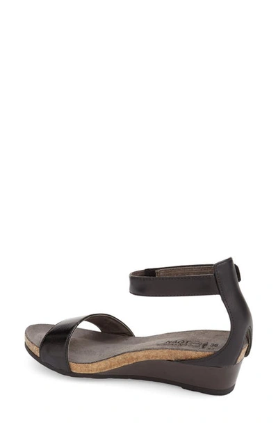 Shop Naot 'pixie' Sandal In Black Raven Luster Leather