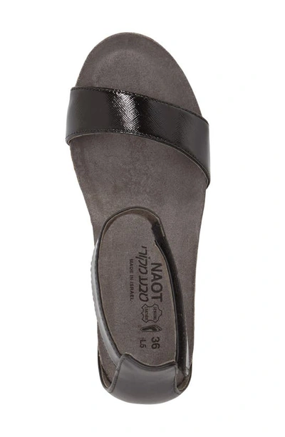 Naot 'pixie' Sandal In Black Raven Luster Leather