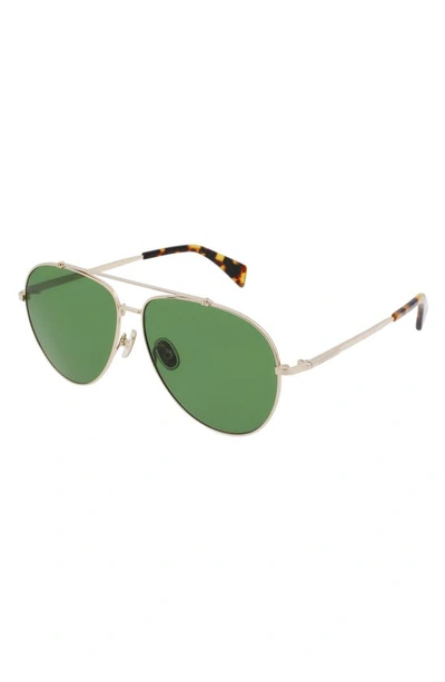 Shop Lanvin 61mm Gradient Aviator Sunglasses In Gold/ Green