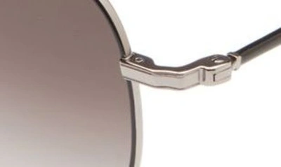 Ferragamo Salvatore  58mm Aviator Sunglasses In Black/light Ruthenium