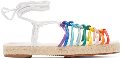 Chloé Multicolor Leather Rainbow Sandals In White