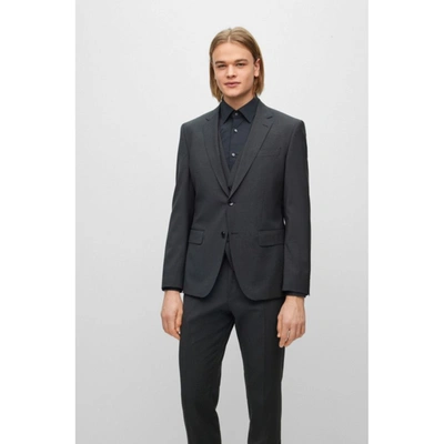 Shop Hugo Boss Slim-fit Three-piece Suit In Stretch Virgin Wool In Black