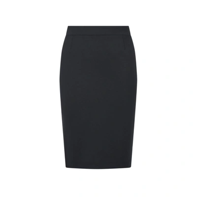 Shop Hugo Boss Pencil Skirt In Italian Stretch Virgin Wool In Black