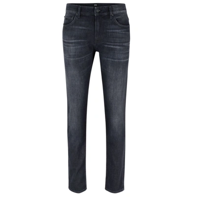 Shop Hugo Boss Slim-fit Jeans In Super-soft Gray Italian Denim In Grey