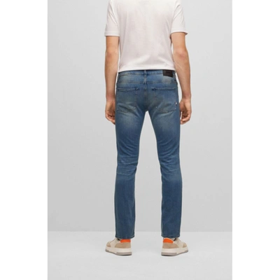 Shop Hugo Boss Slim-fit Jeans In Super-soft Blue Stretch Denim