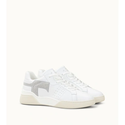 Shop Tod's Sneakers In Leather In White