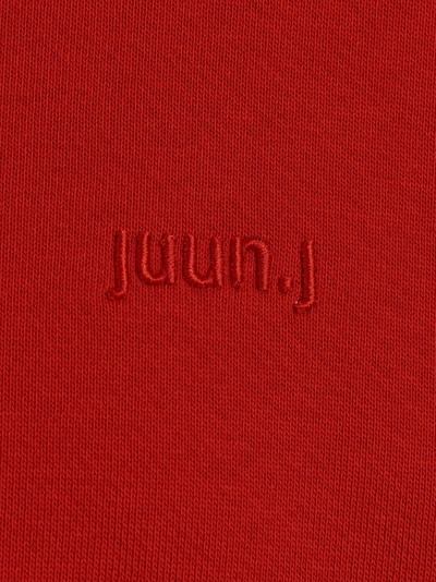 Shop Juunj Embroidery Print Hoodie Sweatshirt Red