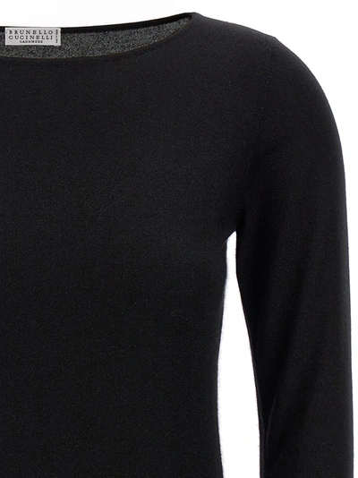Shop Brunello Cucinelli Glitter Sweater Sweater, Cardigans Black