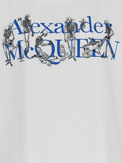 Shop Alexander Mcqueen Logo Embroidered T-shirt White