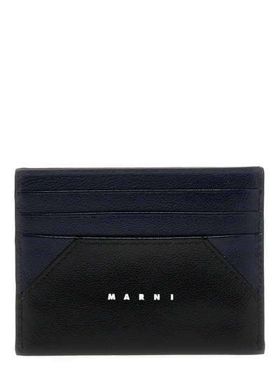 Shop Marni Logo Leather Card Holder Wallets, Card Holders Multicolor