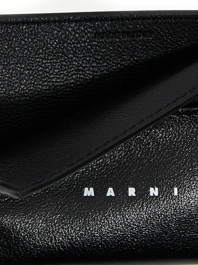 Shop Marni Logo Leather Card Holder Wallets, Card Holders Multicolor