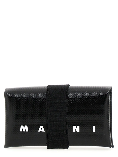 Shop Marni Logo Wallet Wallets, Card Holders Black